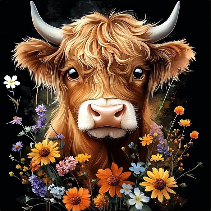 Lxmsja Highland Cow Diamond Art Kits by Lxmsja