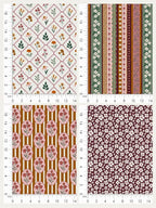 Boho Floral Cotton Fabric Bundle, 5 Coordinating Fabric Panels, 23.6 x 11.8 in - Image 7