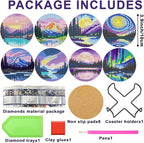 UPINS 8 Pcs Diamond Art Painting Coasters - Image 2