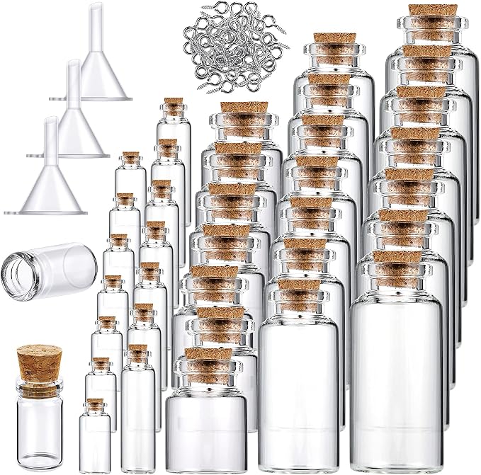 Geiserailie 45 Pcs Mini Glass Bottles by Geiserailie