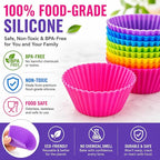 Cupcake Liners - Reusable Silicone Cupcake Baking Cups - Non-Stick Baking - Image 2