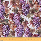 Grapes Fabric by The Yard, Village Grape Leaves Grapevine Soft Flannel by CastleFairy