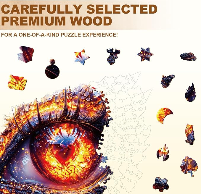Ember Eye Puzzles Adults Gifts Wooden 90 Pieces 8.5 * 7.7in - Image 3