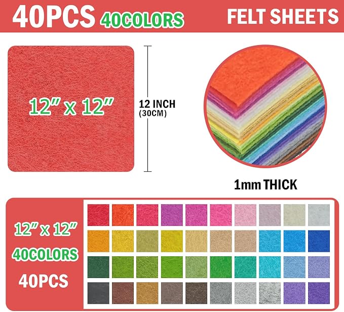 40PCS Felt Fabric Sheets Craft - Image 2