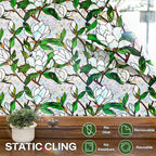 Stained Glass Window Film UV Resistant Window Privacy Film White Floral Privacy - Image 6
