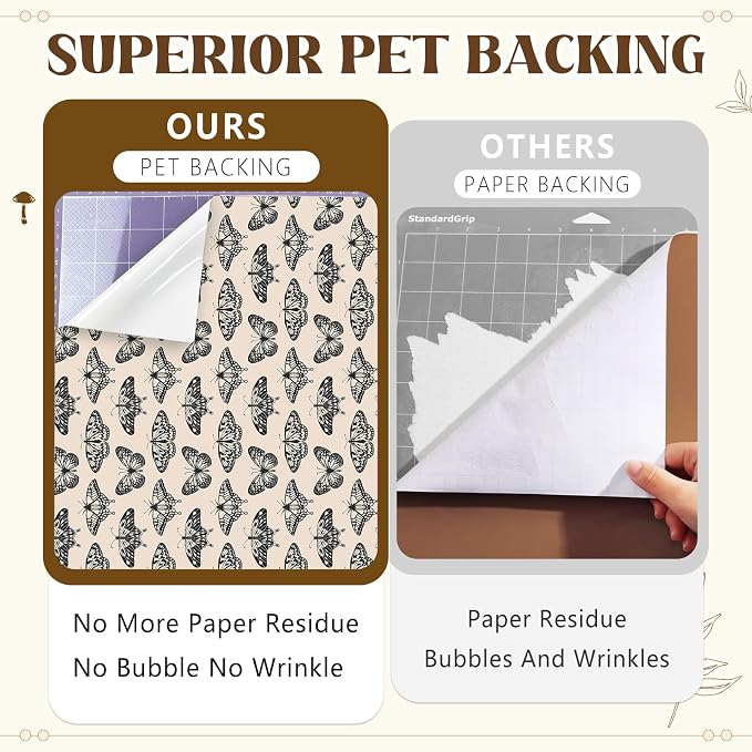 Black and Ivory Permanent Adhesive Vinyl 12 Sheets 12'' x 10'' | White Boho - Image 4