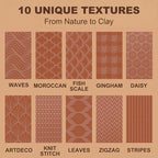Hokkieam Clay Texture Rollers | 10-Pack Polymer Clay Texture Roller Set - Image 3