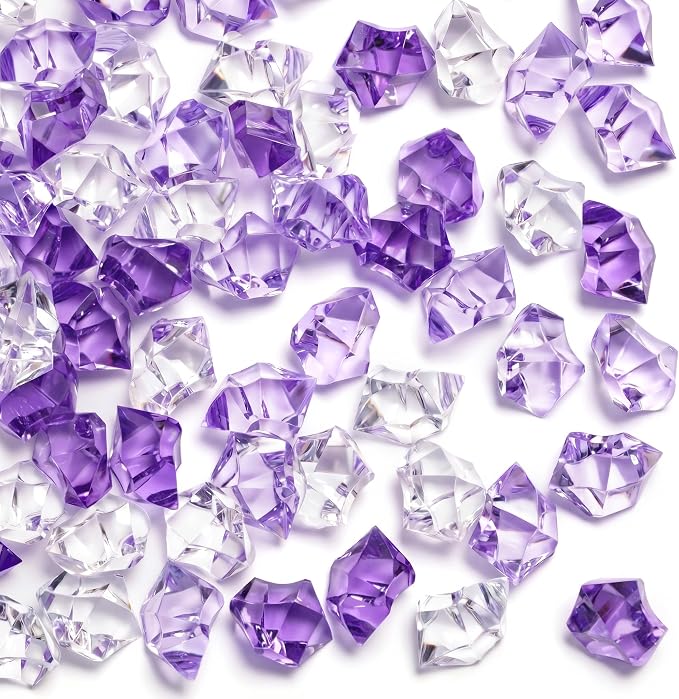 DomeStar 150PCS Fake Ice, Vase Filler Purple Fake Diamonds Plastic Clear Gems by DOMESTAR