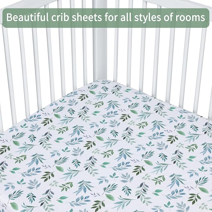 GUNTAIL Baby Crib Sheets for Boys Girls, 2 Pack Fitted Crib Sheet for Standard - Image 4