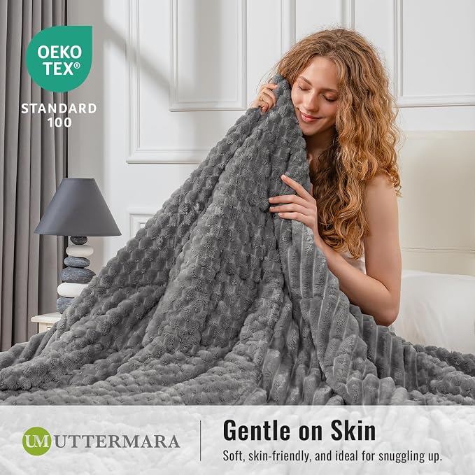 Uttermara Weighted Blankets for Adults Queen Size 15lbs, Soft Warm Sherpa - Image 4