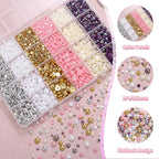 9000Pcs 3-8mm Silver Gold White Flatback Pearls - Image 3