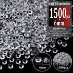 1500pcs 6mm Resin Rhinestones Bulk, Transparent Flatback Round Jelly - Image 2