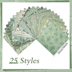 25 Pcs Sage Green Cotton Fabric Squares, 10 x 10 Inch, Precut | 25 assorted - Image 3