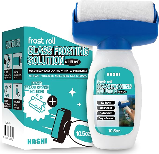 HASHI Frosted Glass Roller Paint, 10.6 oz, Window Privacy Frosting Film | by HASHI