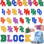 WILLBOND 52 Pcs Building Blocks Board Alphabet Patches 2.8 Inch Self Adhesive by Willbond+Technology+Limited