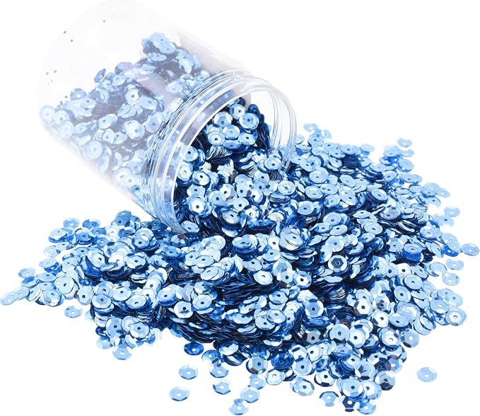 Mandala Crafts 6mm Cup Round Light Blue Sequins by MandalaCrafts