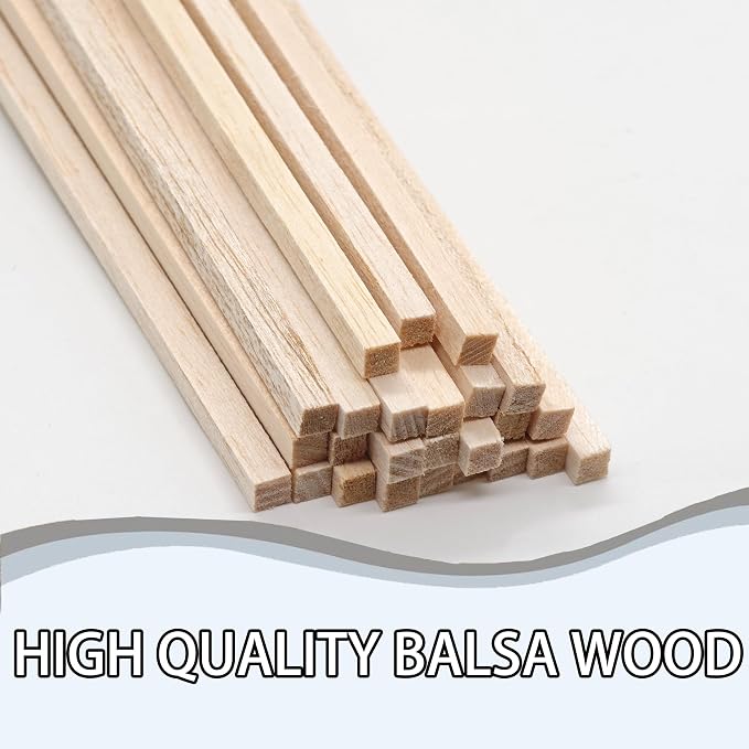 Premium 1/4" x 12" Balsa Wood Sticks 50pcs - Image 7