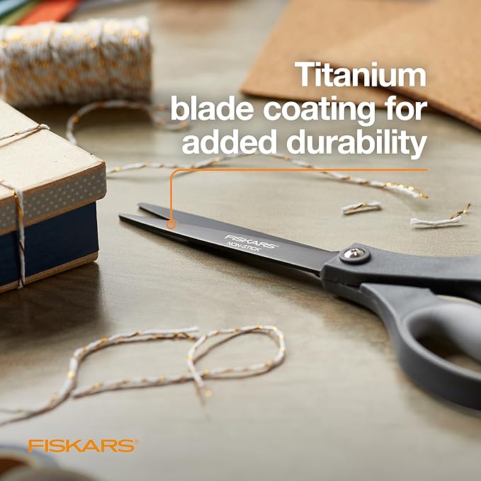 Fiskars 8" Non-Stick Titanium SoftGrip All Purpose Scissors - Image 2
