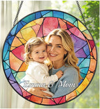 Personalized Stained Glass Suncatcher, Custom Photo Stained Glass Window by UNIGIFTIME