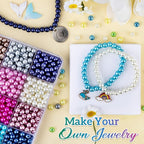 XSEINO About 1200+ PCS 6mm Imitation Pearl Style Glass Beads Bracelet Making Kit - Image 6