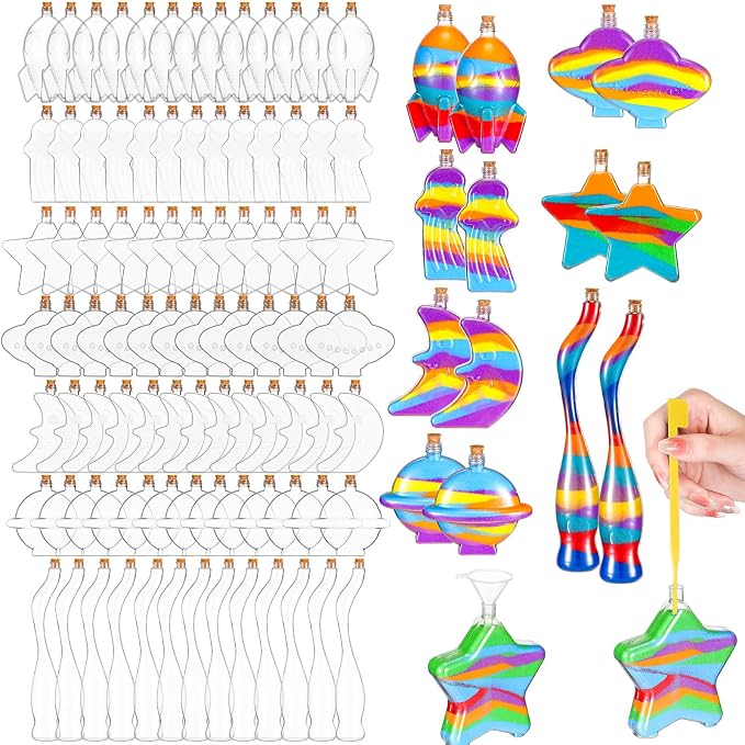 Tanlade 50 Pcs Plastic Sand Art Bottles by Tanlade