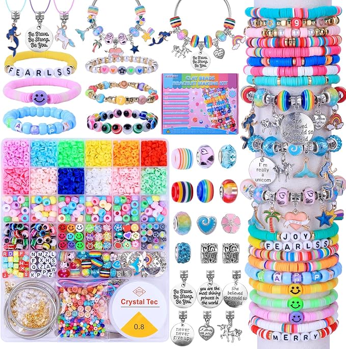 AIPRIDY 3600 Pcs Girls Toys Bracelet Making Kit, Unicorn/Mermaid Jewelry by AIPRIDY