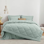 Love's cabin Twin XL Comforter Set Aqua, 5 Pieces Twin XL Bed in a Bag - Image 2
