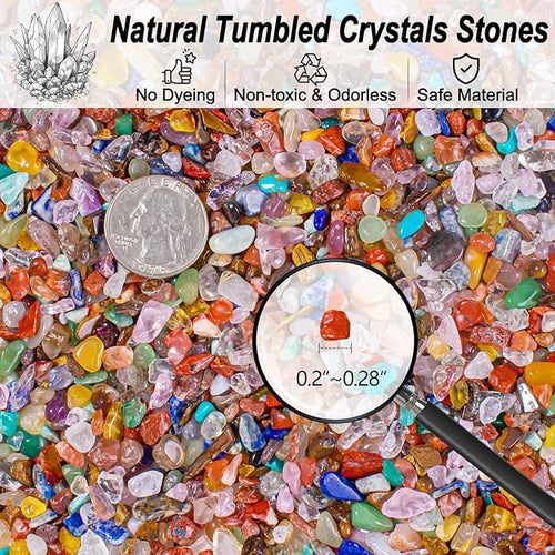 0.5 Lb/230g Chakra Crystal Chips Bulk Quartz Rocks, Natural Tumbled Healing - Image 2