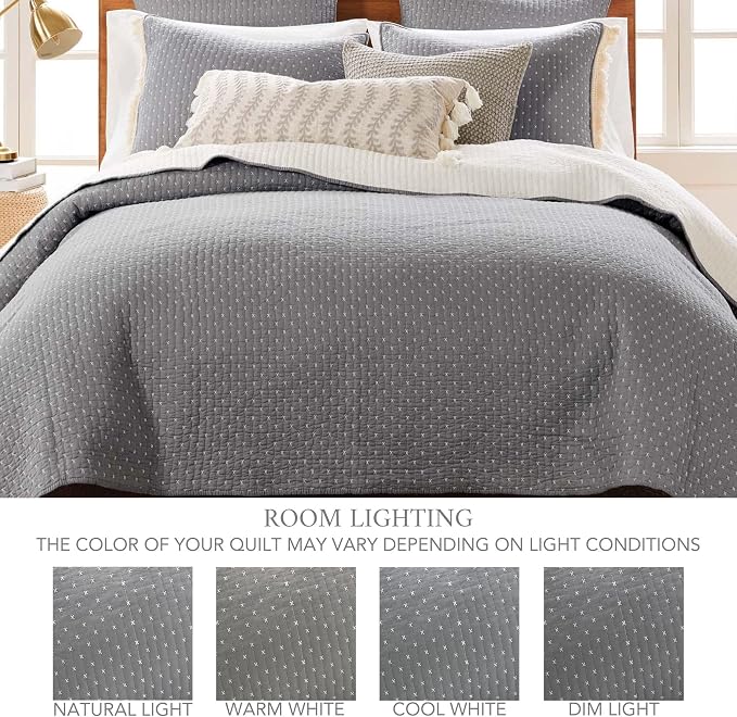 Levtex Home Cross Stitch Reversible Twin Bedspread Set - Image 4
