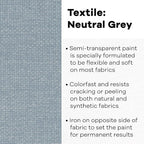 Jacquard Fabric Paint for Clothes - 32 Oz Textile Color - Neutral Grey - Leaves - Image 2