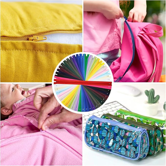 Zippers for Sewing, DOITEM 24 pcs 45cm/18 Inch Multicolor Nylon Coil Zippers - Image 6