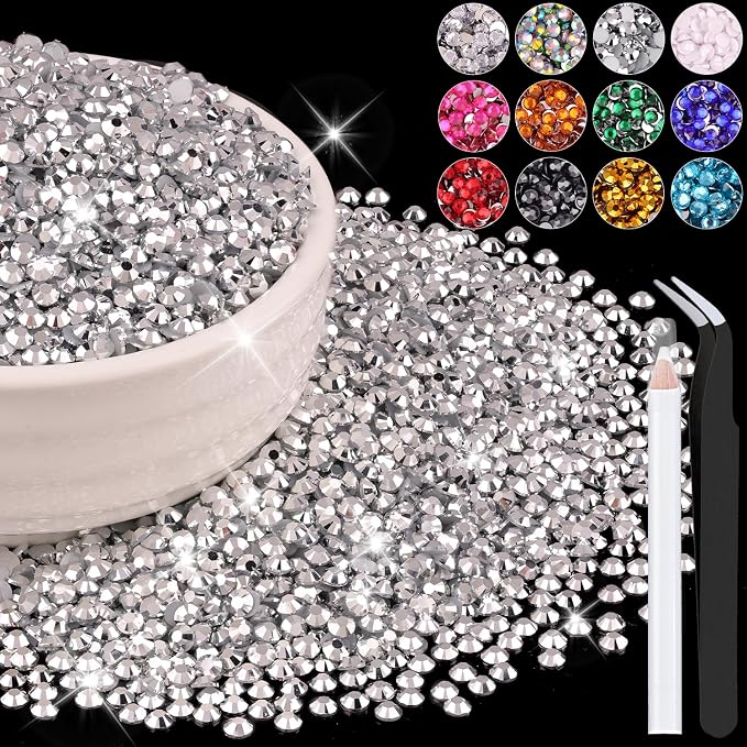 8000PCS 3mm Resin Rhinestones Bulk by BELLEBOOST