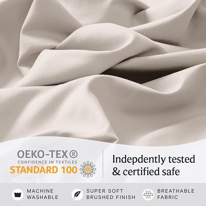 LuxClub 3 PC Twin XL Sheet Set, Deep Pockets Wrinkle Free Cooling Bed Sheets - Image 5