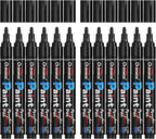 Overseas 12 Pack Black Acrylic Paint Pens Permanent Markers, Medium Tip | by Overseas