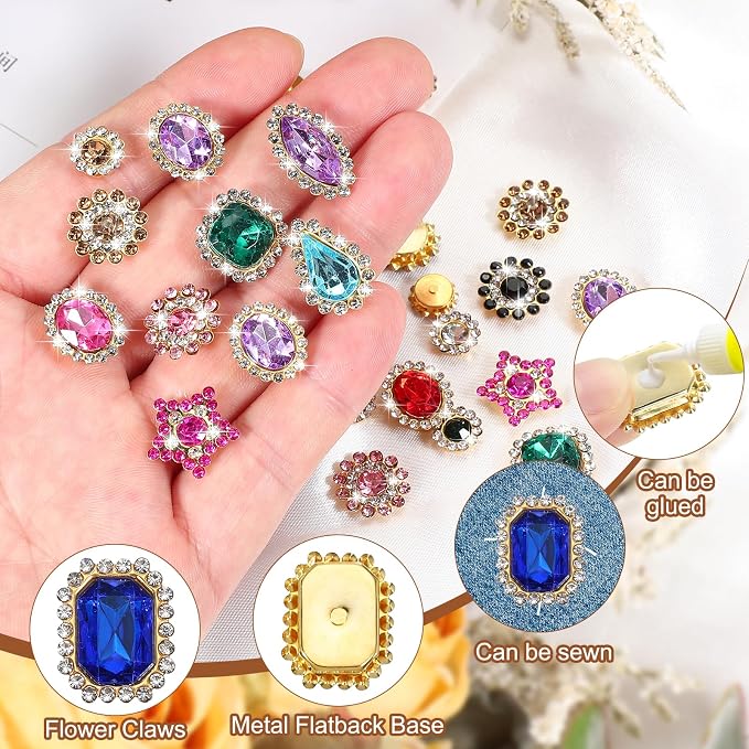 PATIKIL Sew on Rhinestones Crystals, Dark Blue - Image 3