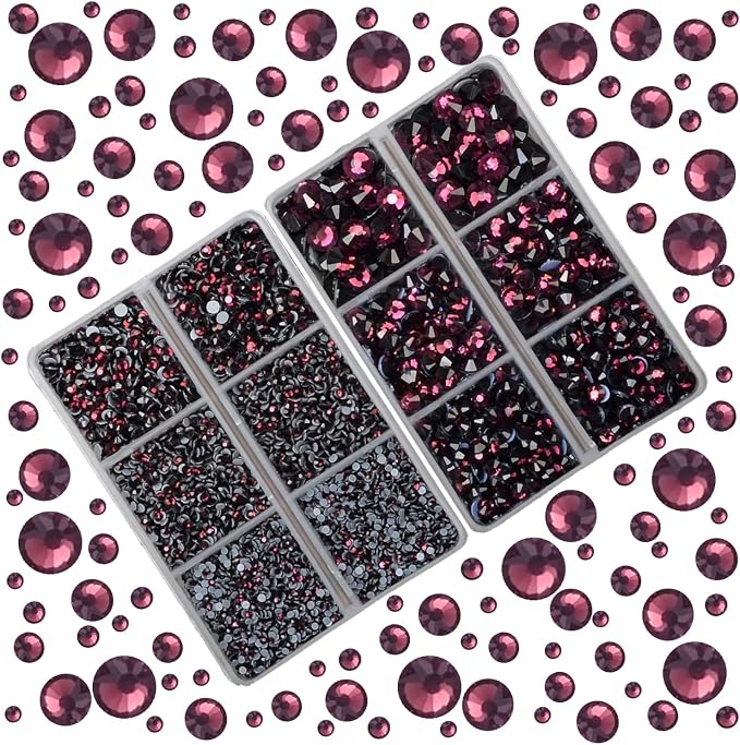 10000Pcs 2-Boxes Mixed Size Hot Fix Round Crystals Gems Glass Stones Hotfix - Image 2