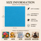 Sky Blue Large Felt Fabric 36" x 36", 1.4 mm Soft Felt Sheet, Nonwoven Fabric - Image 3