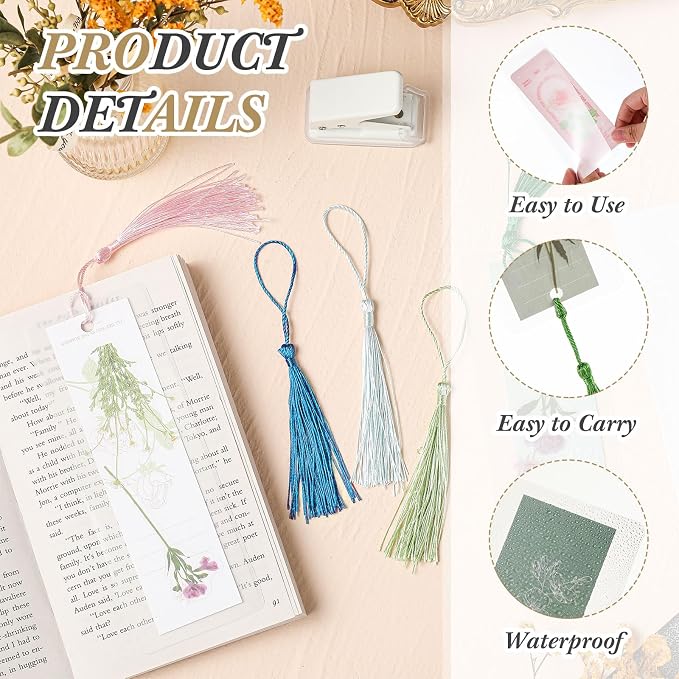 Fuyoooo 301 Pcs DIY Bookmark Making Kit 150 Bookmark Laminating Pouches 5 Mil - Image 3