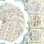 HunnmingRe 20 Pcs 10''x10'' Spring Floral Quilting Fabric Square Watercolor - Image 5