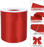 Red 4 Inch 15 Yards Satin Wired Ribbon Easter Ribbons - Image 3