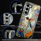 for Samsung Galaxy S23 Plus Case, Hummingbird Wildflower Stained Glass Pattern - Image 5