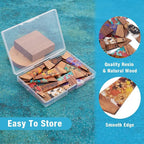 FASHEWELRY 16Pcs Trapezoid Resin Wood Charms Wooden Earring Blanks Geometry - Image 5