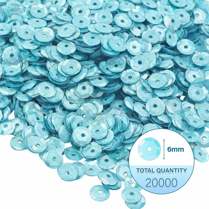 Mandala Crafts 20000 Holographic Mint Sequins - Image 3