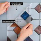 DKTIE Stained Glass Window Film Geometric Patterns, Fine Frosted Window Clings - Image 8
