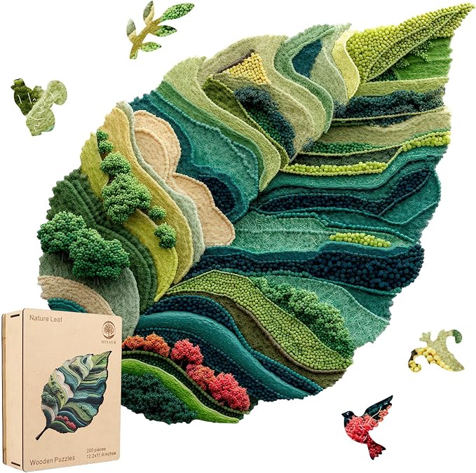 MYS AUR Wooden Puzzles for Adults, Nature Leaf Jigsaw Puzzle 300 Pieces by MYSA%C2%B7U%C2%B7R