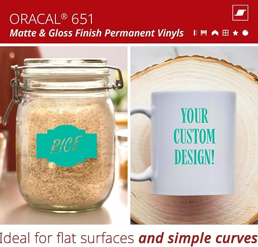ORACAL 651 Matte Turquoise Vinyl Durable Roll Easy to Weed Permanent Adhesive - Image 2