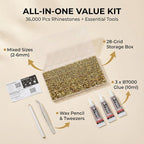 36000Pcs Metallic Gold Rhinestones - Image 2