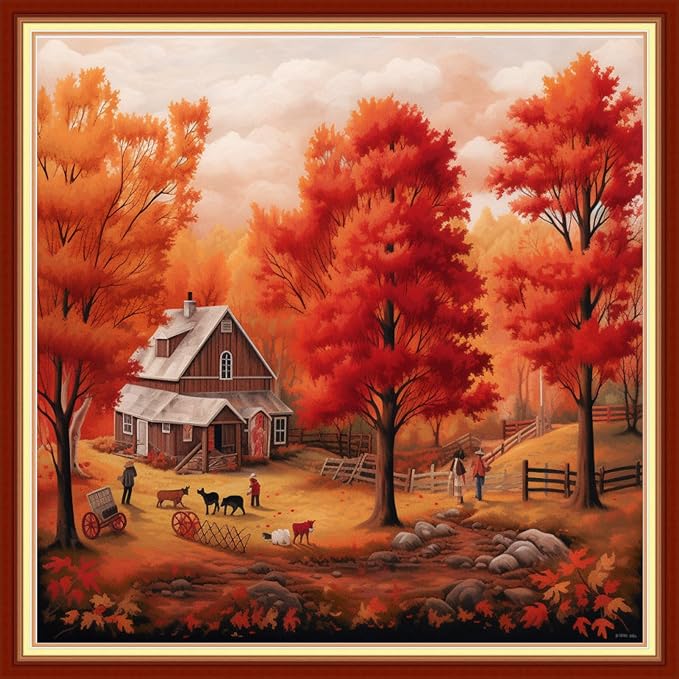 Joyhoor Cross Stitch Kits for Beginners Stamped Cross-Stitch Supplies by JoyhoorCrossStitchKits