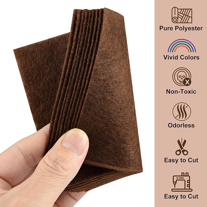Morcheiong 50 Pcs Felt Fabric Soft Felt Fabric Sheet - Image 3
