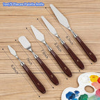 Palette Knife Set 5 Pcs Stainless Steel Painting Knives Wooden Handle | - Image 2